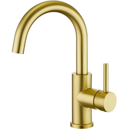 Кран кухонний CREA, 360° поворотний, з високим виливом, з матовим золотом