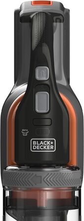 Бездротовий акумуляторний пилосос Black+Decker 4-в-1 BHFEV182C (18V, 2.0Ah) з електрощіткою, для підлоги та ручного використання, з насадкою для щілин, акумулятором, зарядним пристроєм та настінною підставкою, Titanium/Orange