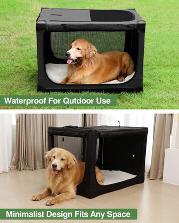 Складана переноска для собак середніх порід, 76x54x54 см, зелена/чорна (60x42x42 см)