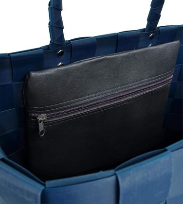 Normani woven/shopping basket - includes sewn-in inner pocket for keys, phone etc. - large shopper with 20 liter volume, color (Blue Shadow)