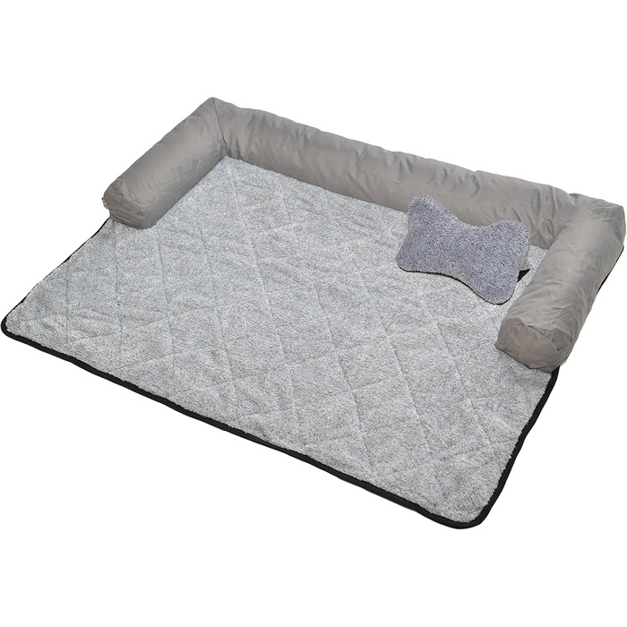 Крісло-ліжко для собак Raikou: зручне та захисне, 90x90 см, сірий меланж