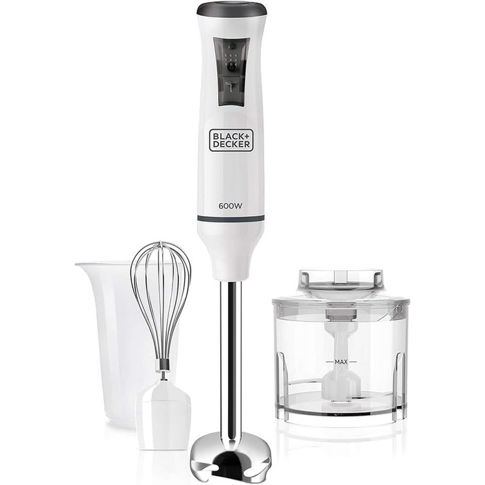 Black+Decker Immersion Blender, 3 Attachments, 600W