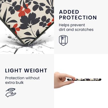 Чохол-книжка kwmobile для Amazon Kindle Paperwhite 11 (2021) - квітковий дизайн, магнітний замок, синьо-червоно-білий, захисний для електронного читача Kindle Paperwhite 11. Generation 2021