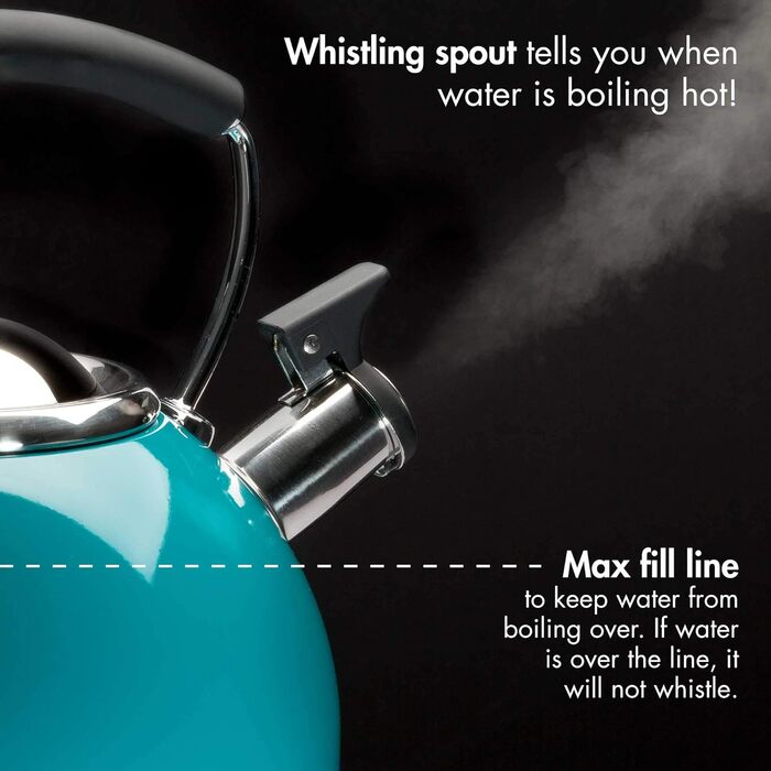 Чайник Primula Chelsea з нержавіючої сталі 2.2 л, бірюзовий