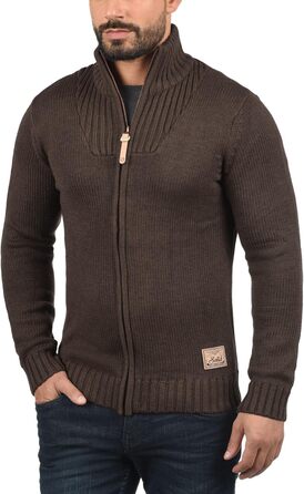 Чоловічий кардиган Soid SDPou з грубого трикотажу з бавовняної суміші, з коміром-стійкою, Regular fit, колір: Кофе Bean Melange (3XL)