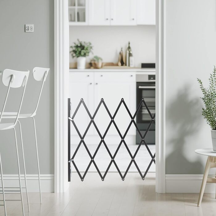 Захисне ворота для собак Relaxdays, висувні до 96 см, 48,5-60 см висота, чорний колір