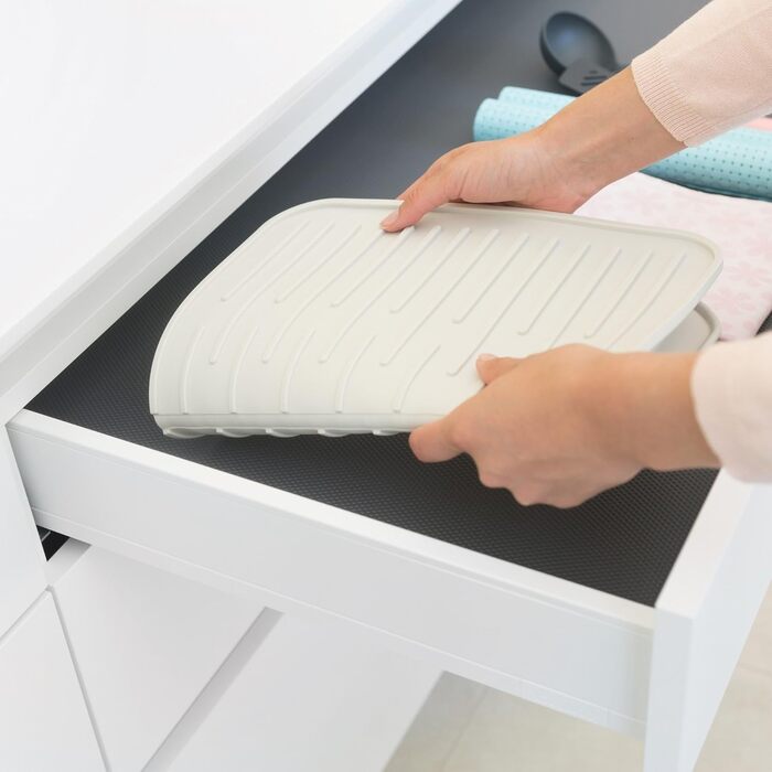 Килимок для сушіння посуду Brabantia, силікон, світло-сірий, 32,5 x 44 x см