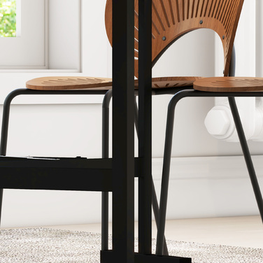 HOMCOM Folding Dining Table with Wheels for 4-6 People, Steel Legs, Extendable 52.5-120 x 80 x 73 cm, ideal for Kitchen & Dining Room