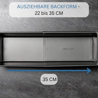 Форма для випікання хліба Westmark Back Meister, розсувна, холоднокатана сталь, антрацит, 32932270