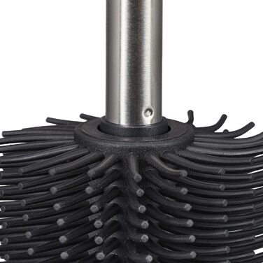 Силіконова щітка для унітазу Relaxdays, антибактеріальна, з змінним насадком, бамбуковий тримач, натуральний/сріблястий, 1 шт.