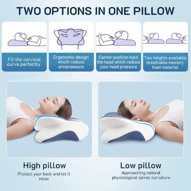 UrbanHomes Orthopedic Pillow, Anti-Snoring Pillow, Neck Support Pillow, Ergonomic Memory Foam Pillow for Side Sleepers, Back Sleepers & Stomach Sleepers neck pillow for men