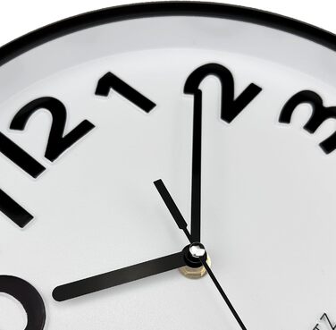 Plumeet 40.6cm Extra Large Wall Clock, Silent Non-Ticking Quartz Decorative Clocks, Modern Style Good for Living Room, Kitchen, Living Room, Bedroom, Office, Large 3D Number Display, (White) (25 cm, Ivory)