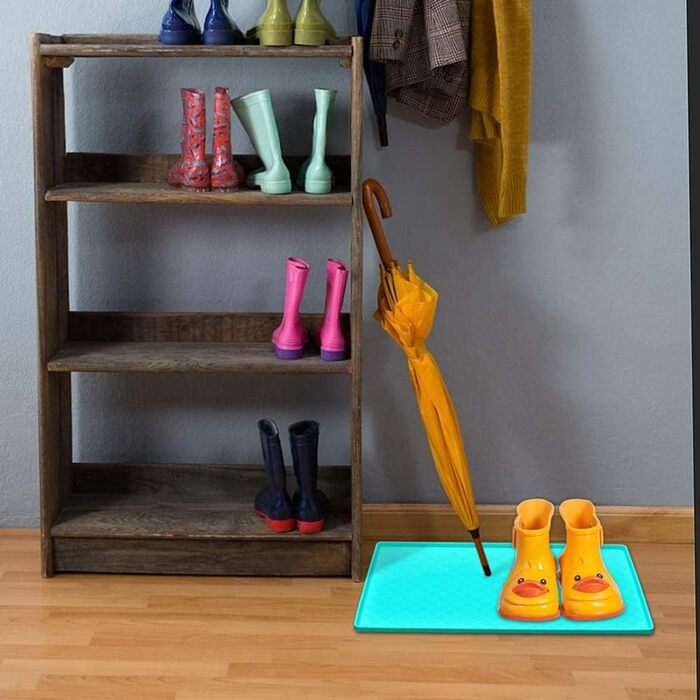 Силіконовий килимок під миску для собак та котів Umtiti (60x40 см, кремовий), вологостійкий, неслизький, для годування, миється в посудомийній машині