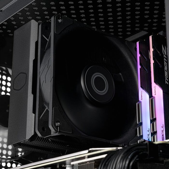 Cooler Master Hyper 212 Black - кулер для CPU з RGB підсвічуванням, LGA1700 & AM5, чорний, з 4 heatpipes