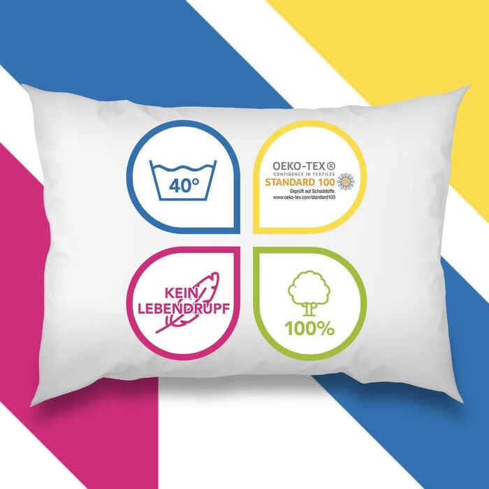 wometo 2er Set Feather Pillow 100% Feathers 30x50-330g oekoTex Pillow Inlay Cotton White/Inner Pillow/Pillow Filling/Small Head Pillows (2 pieces) 30 x 50 cm