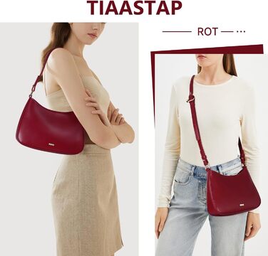 Сумка жіноча TIAASTAP Hobo Bag червона: стильна сумка на плече з PU шкіри для дівчат-підлітків
