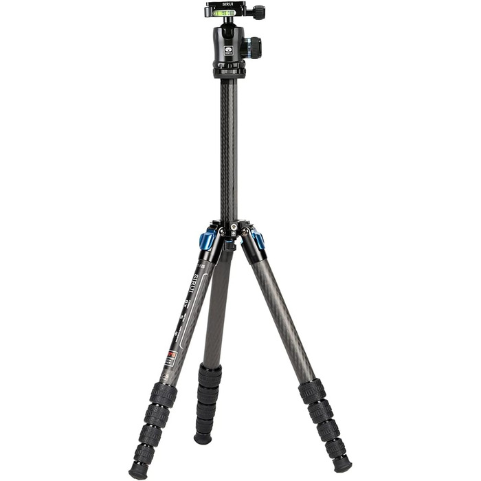 Штатив SIRUI ST-125+K10X з вуглецевого волокна, з відео-головкою для панорамної зйомки, трикутною центральною колоною, для DSLR, 4 секції, 166см, 3KG