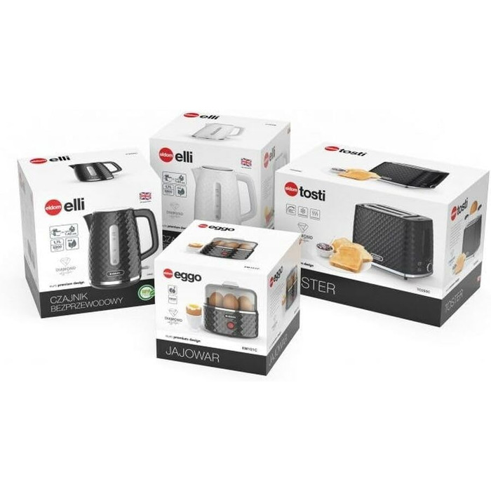 Електричний чайник Eldom C265B 1.7 л, білий, ретро дизайн, індикатор рівня води