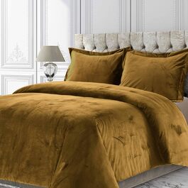 Tribeca Living комплект постільної білизни з велюру Venedig, великий розмір, 2-х частинний, блакитно-зелений, з прихованими ґудзиками, преміум-якість (Camel, King)