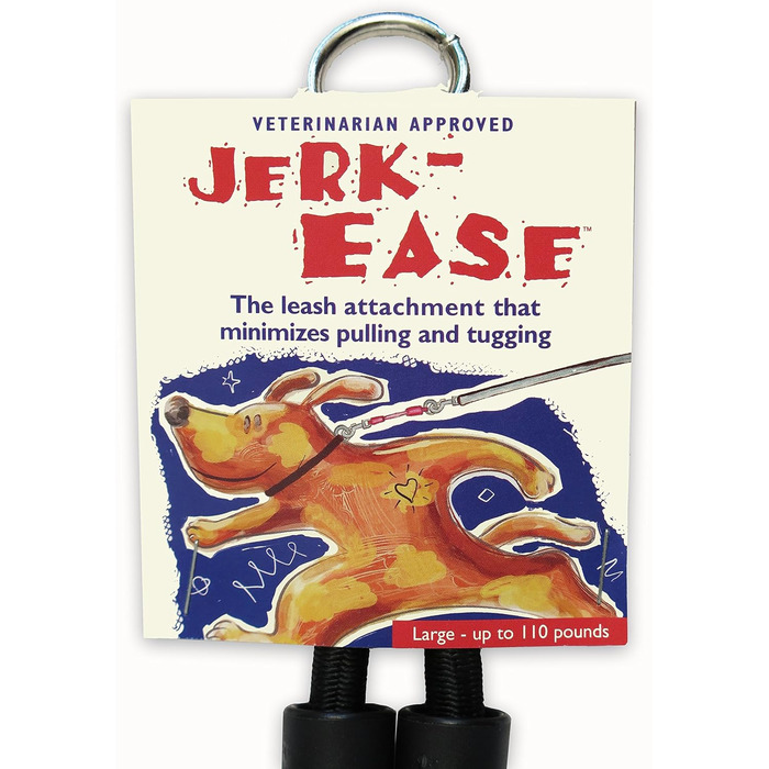 JERK-EASE амортизатор для повідка – банджі-подовжувач для собак, патентований захист від ривків, підходить для будь-якого повідка, нашийника чи шлейки, ідеально для рулеток