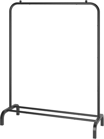 MOYIPIN Metal Clothes Rack, Single Rod Portable Clothes Hanger Rack for Hanging Clothes, Clothes Rack for Bedroom, Balcony 110.5 cm, White (Black)