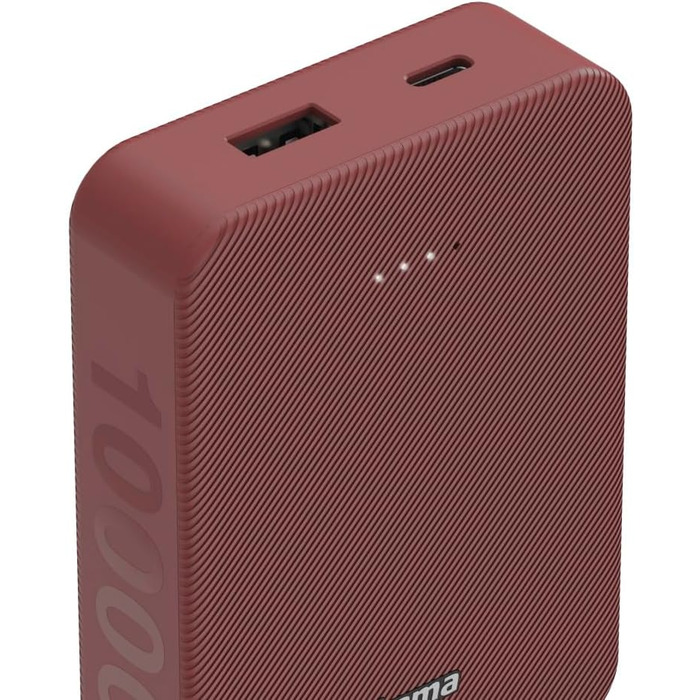 Powerbank Hama Colour 10 10000mAh: компактний акумулятор з LED-індикатором, USB-C та USB-A, для смартфонів, планшетів та Bluetooth-колонки