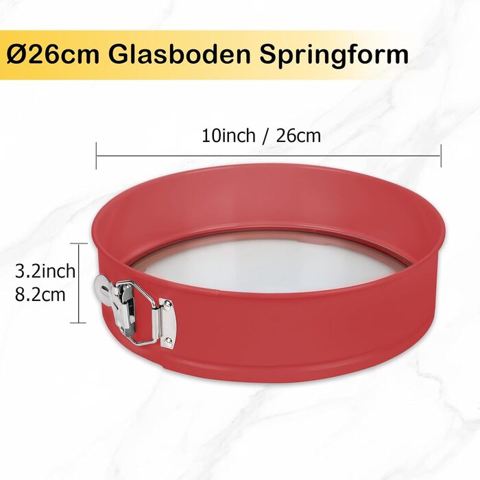 Форма для випічки Hikaproligt з нержавіючої сталі, діаметр 26 см, кругла, з антипригарним покриттям та захистом від протікання, знімний дно, для чізкейків та тортів