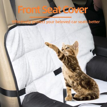 BingoPaw Dog Car Seat for Medium Dogs - Secure & Waterproof Dog Seat Cover for Back or Front Seat - Reinforced with Harness Straps - 66x55x49 cm