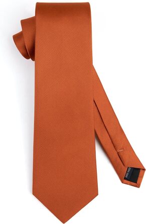 Краватка та нагрудна хустинка Enlision Solide для чоловіків, однотонні, різні кольори (L- Gebranntes Orange)