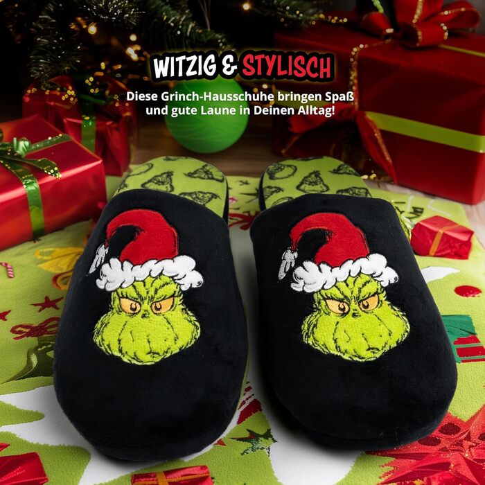 Тапочки додому United Labels Grinch, унісекс, зимові, чорні (46/47 EU)
