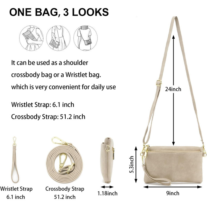 Жіноча сумка-месенджер зі шкіри, бежева: кросбоді, багато відділень, класичний стиль