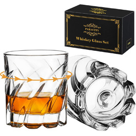 Набір склянок для віскі ParaCity - 2 шт., поворотні, вінтажні, для коктейлів та текіли, набір для бару та вечірок, подарунок для чоловіків