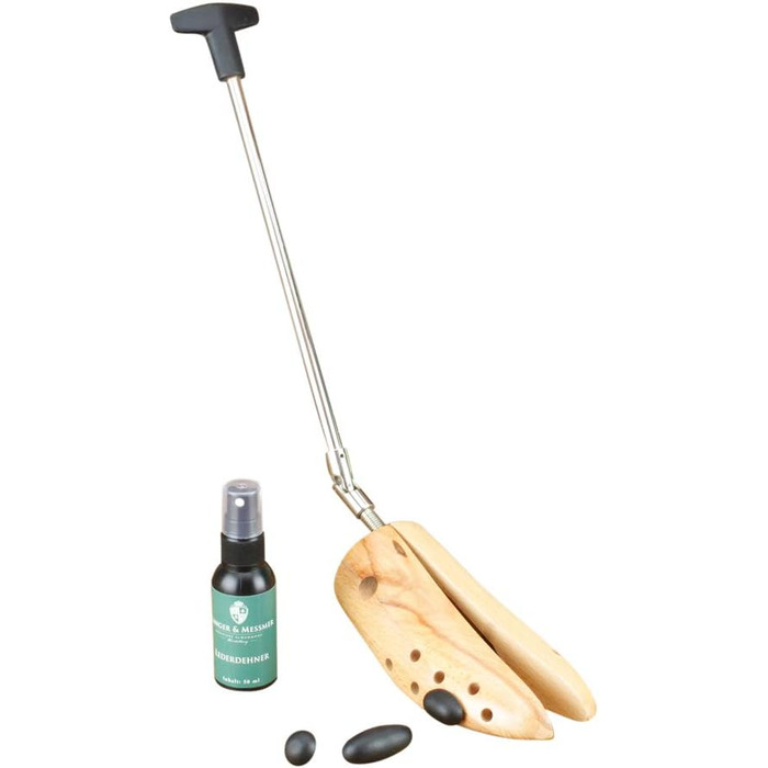 Langer & Messmer shoe stretchers for women against tight shoes, boots or high heels - made of solid beechwood and metal mechanics - expands in width or length & incl. leather stretching spray (EU L 40/42 UK 6.5/8, boots)