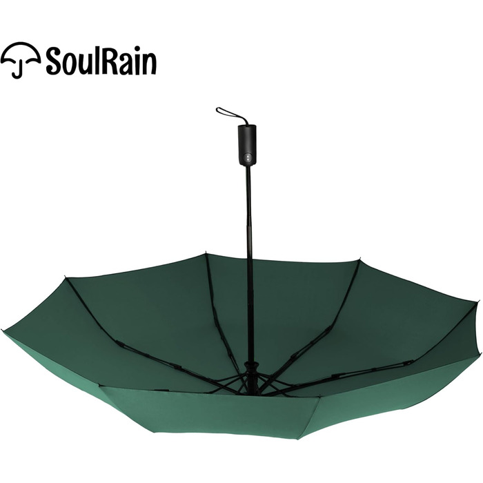 Зонт SoulRain: вітростійкий, компактний, для подорожей та авто (зелений)