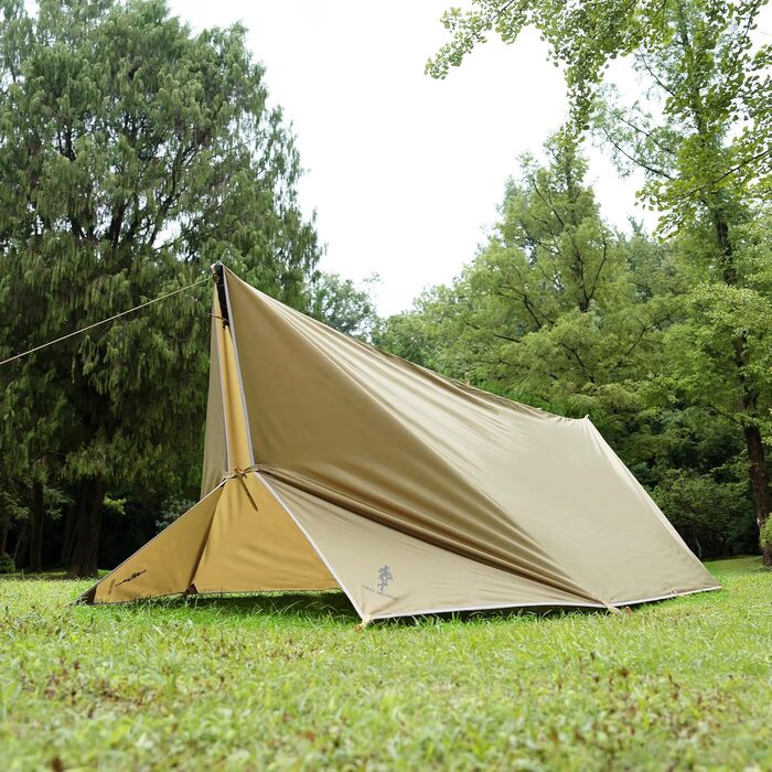 FREE SOLDIER 3x3.2m Waterproof Tarp - Ultralight Camping Shelter, UV Protection, Military Green & Beige - for Hiking, Outdoor Activities
