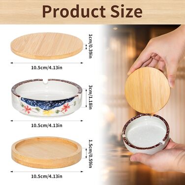 Ашенбечер для вулиці з кришкою та вставкою з нержавіючої сталі, дерев'яний, герметичний, для балкона, тераси, саду, кафе, ресторану, дому, офісу