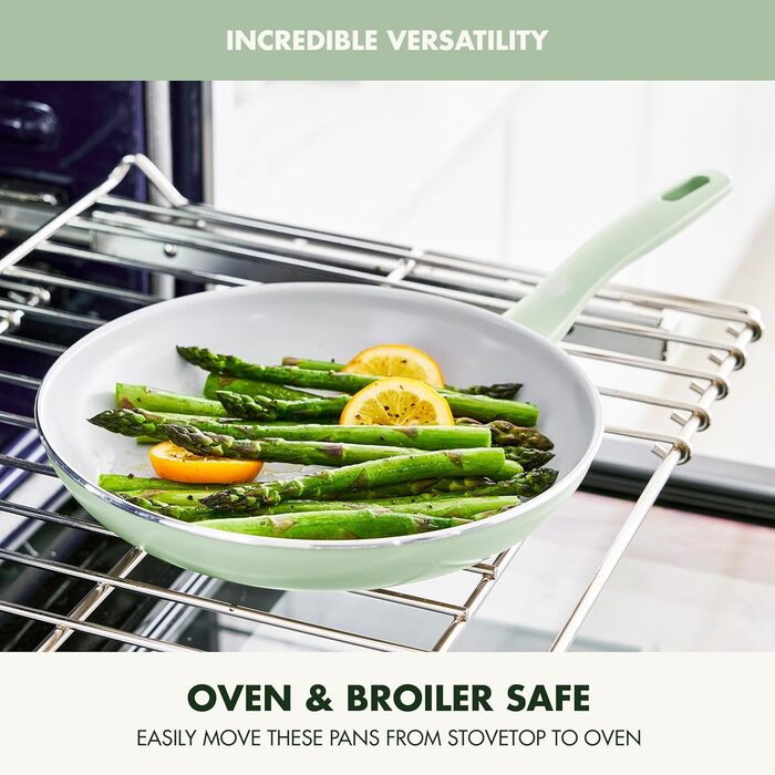 Набір кухонного посуду GreenPan Dover Healthy Ceramic, 12 предметів, антипригарне покриття, без PFAS, для миття в посудомийній машині, зручні ручки, кремово-білий