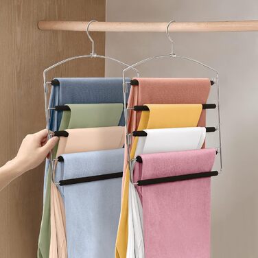 Housolution Плечики для штанів металеві, 35 см, 4 шт., чорні, з антиковзким покриттям для одягу, шарфів, краваток