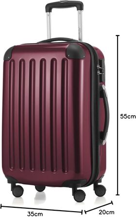 Чемодан Alex Hauptstadtkoffer - ручна поклажа, 55 x 38 x 23 см, 4 колеса, 42 літри, розширюваний, Бордовий