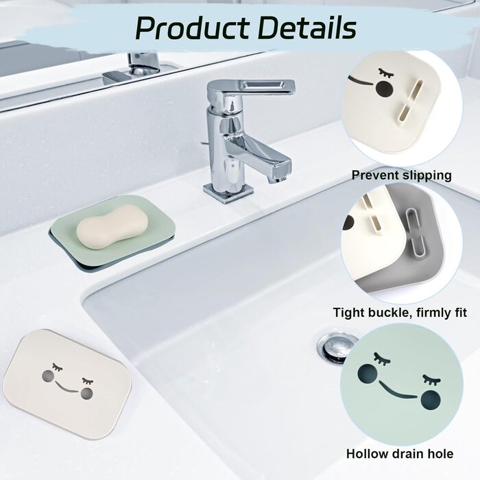 Набір з 2 мисок для мила з піддоном: милотримач для душу, мильниця для ванної кімнати та кухні