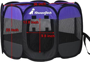 Клітка-манеж для собак та котів XianghuangTechnology, м'який матеріал, портативна, складана, для дому та вулиці, 80 x 58 см (Д x В), фіолетовий