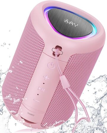 Портативна Bluetooth колонка AY з підсвіткою, IPX5 водостійка, AUX/TF картридер, стерео-паринг, 24 год роботи від акумулятора, для дому та відпочинку на природі (зелена)