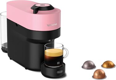 Кавомашина Nespresso Vertuo Pop ENV90.P, рожева, з функцією Cold Brew, Bluetooth, Wi-Fi, 4 розміри чашок, кавомашина Nespresso, комплект привітання