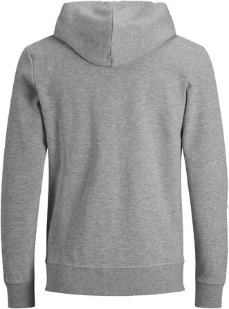 Чоловіча худі Jack & Jones однотонна з капюшоном, світло-сіра (розмір M)