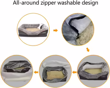 JOYELF XLarge Memory Foam Dog Bed Orthopedic Dog Bed & Sofa with Removable Washable Cover and Squeaky Toy as a Gift (L 68 x W 50 x H 15 cm)