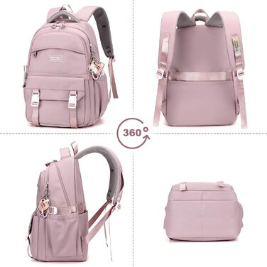 Водонепроникний рюкзак для школи JANSBEN для дівчаток та хлопчиків, багатосекційний, ідеальний для 10-річних дітей, підлітків та 5 класу, фіолетовий