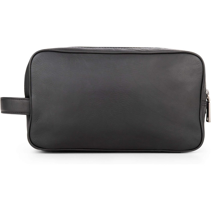 Шкіряна косметичка для подорожей Berliner Bags Premium Kulturbeutel Max, велика сумка для гігієнічних засобів з 2 відділеннями, унісекс, чорна