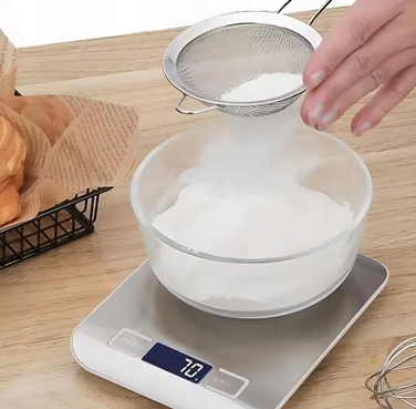 Електронні кухонні ваги високої точності 10 кг/1 г з вбудованим акумулятором та LCD-дисплеєм