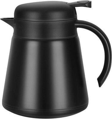 Luvan 0.8L Thermos Flask 304 Stainless Steel Double-Walled Vacuum Insulated Coffee Pot, Coffee Plunger, Juice/Milk/Tea Insulated Pot (Black)