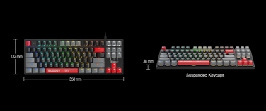 Ігрова механічна клавіатура Bloody S310N TKL RGB Red 1ms